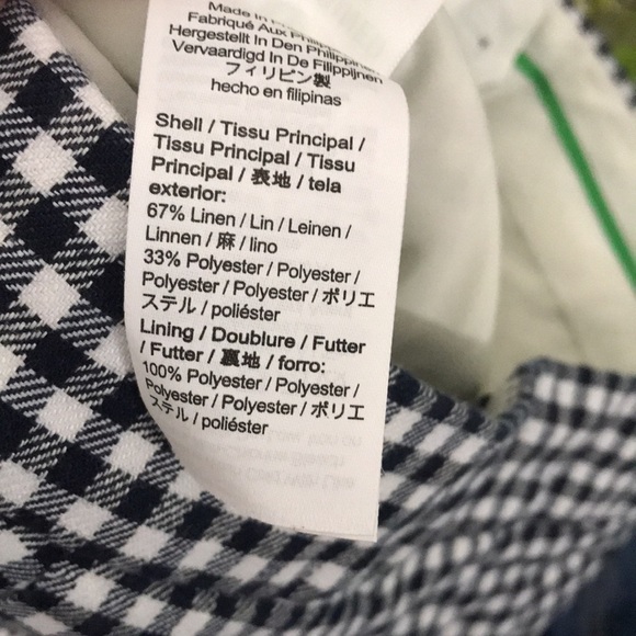 J. Crew Hayden plaid navy linen crop pants size 2 - Picture 14 of 14